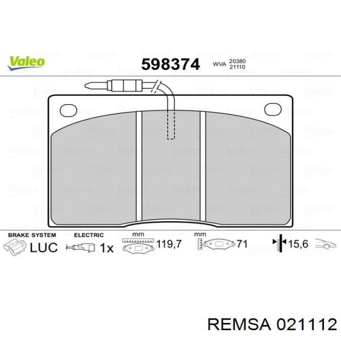 Колодки Remsa 021112 цена, от 15.37 USD