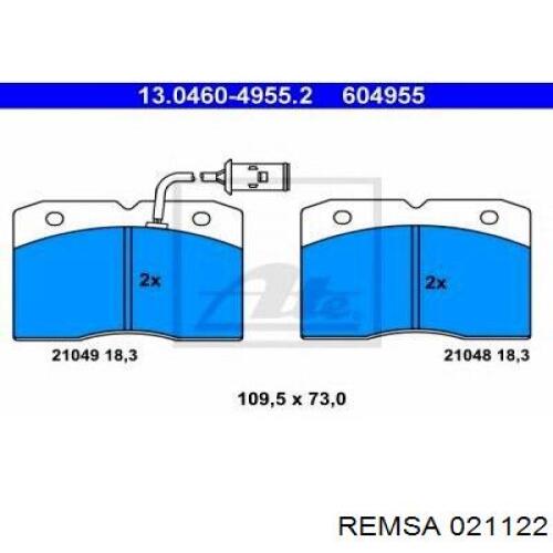 021122 Remsa Колодки передние