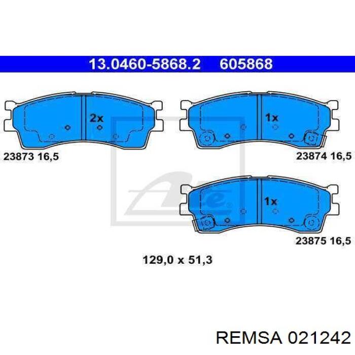 Купить 021242 Remsa Колодки тормозные