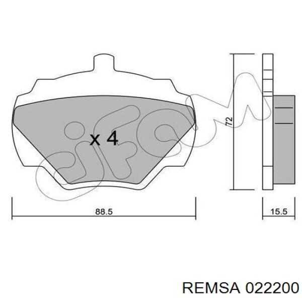 022200 Remsa Колодки тормозные дисковые комплект