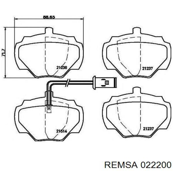 Колодки дисковые  Remsa 022200 цена, от 23.39 USD
