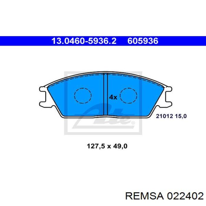 Тормозные колодки Remsa 022402