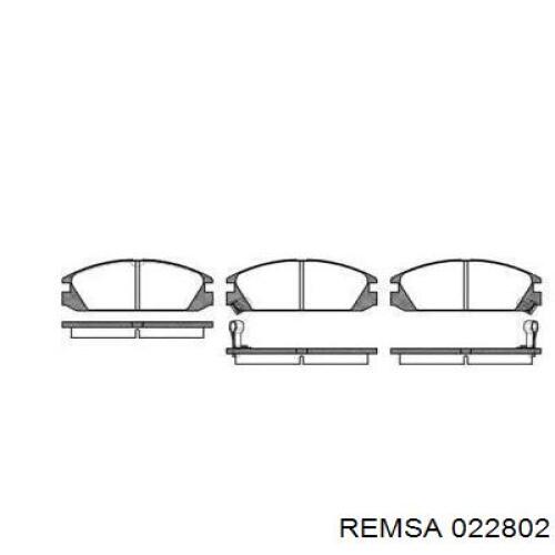 022802 Remsa колодки тормозные передние дисковые
