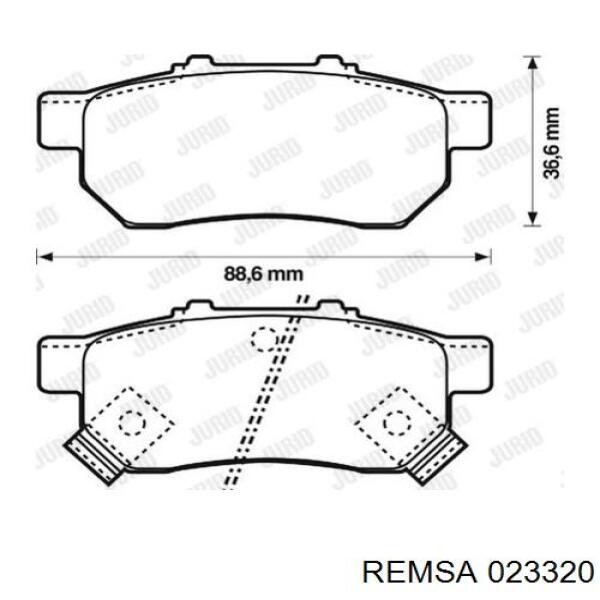 Купить 023320 Remsa Колодки тормозные задние, дисковые