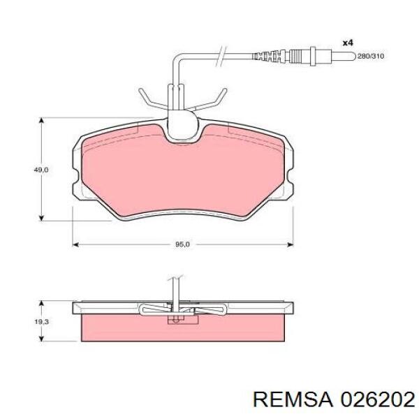 026202 Remsa Колодки передние