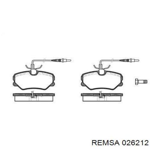 Передние тормозные колодки 026212 Remsa