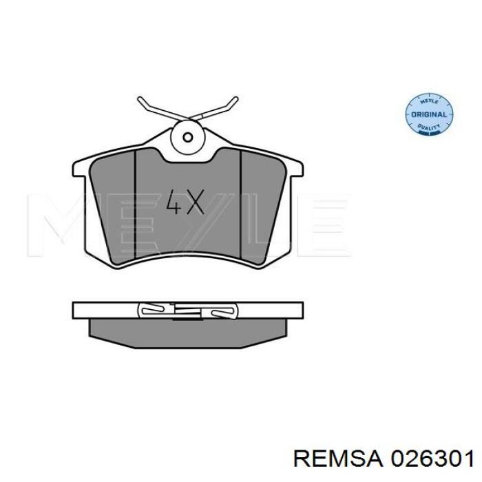 Купить 026301 Remsa Колодки тормозные задние, дисковые