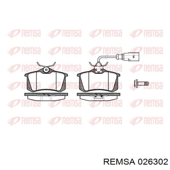 Колодки гальмівні задні, дискові 026302 Remsa
