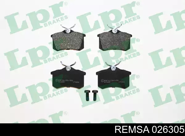 Задние тормозные колодки 026305 Remsa