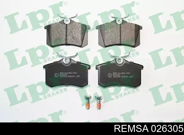 Задние дисковые колодки Remsa 026305