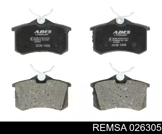 Купить 026305 Remsa Колодки тормозные задние, дисковые