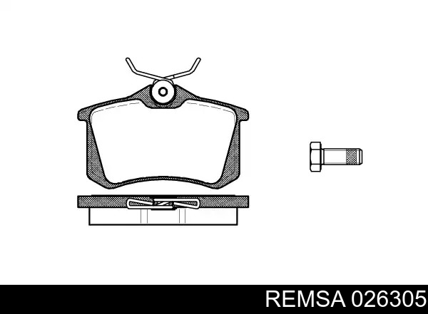 Задние тормозные колодки 026305 Remsa