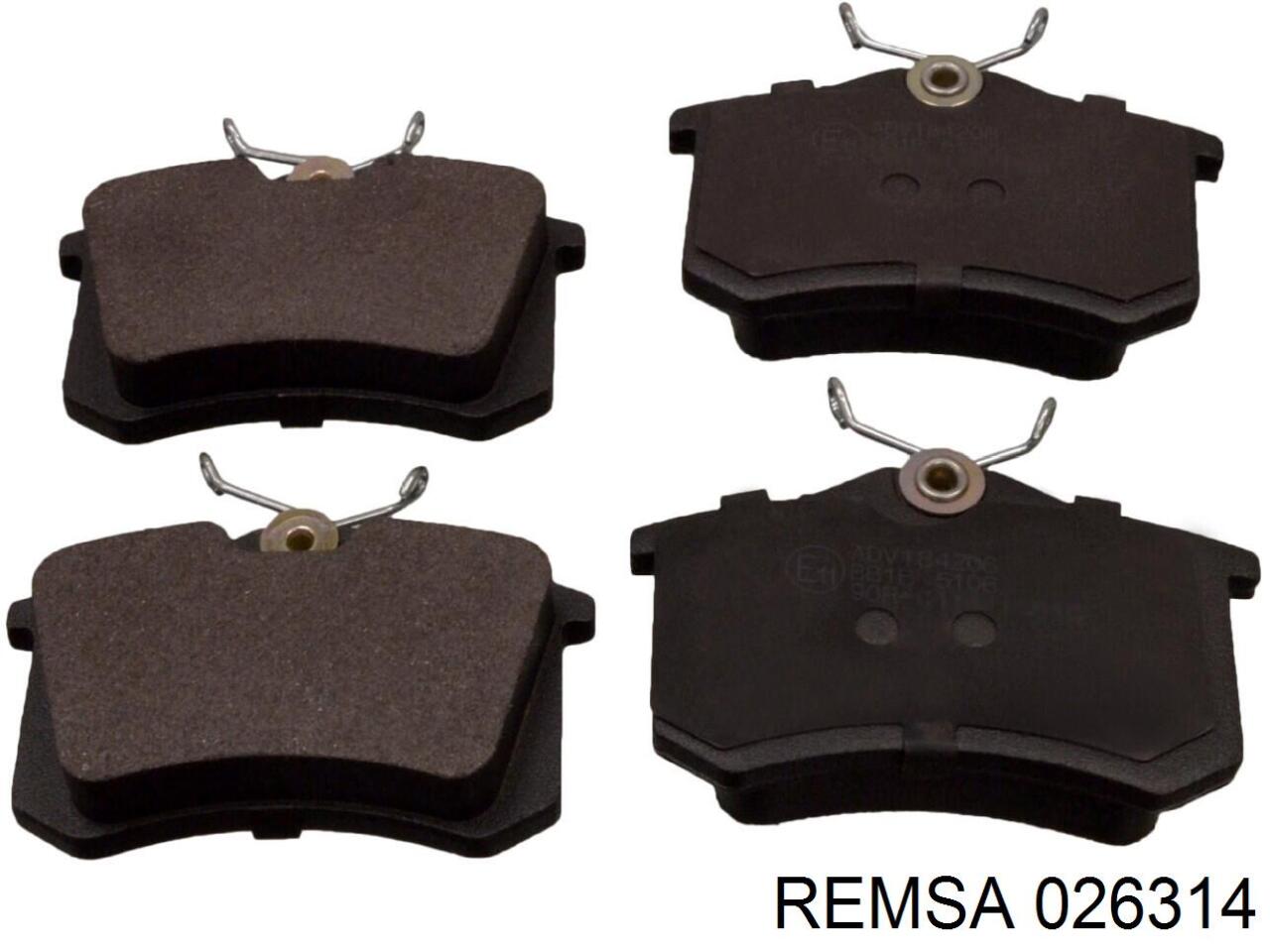 Задние тормозные колодки 026314 Remsa