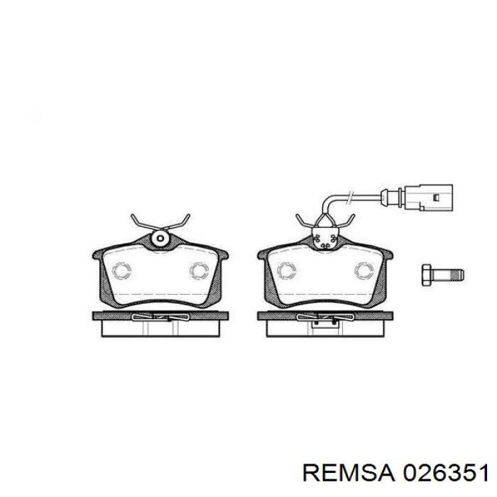 Задние тормозные колодки 026351 Remsa