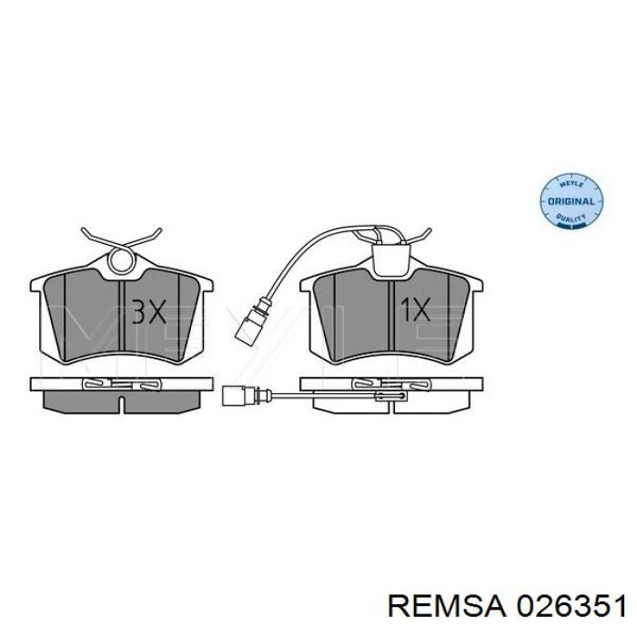 Колодки дисковые  Remsa 026351 цена, от 24.99 USD