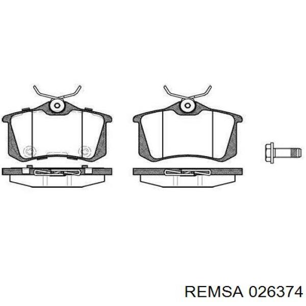 Pastillas de freno traseras 026374 Remsa