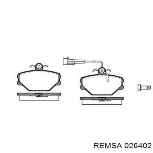 Передние тормозные колодки 026402 Remsa