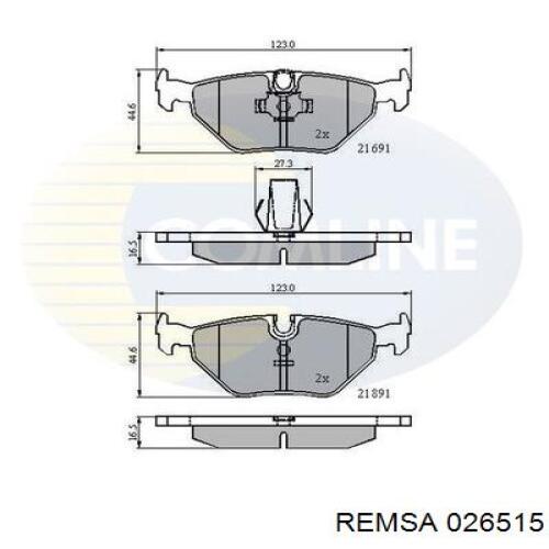 026515 Remsa Колодки тормозные дисковые комплект