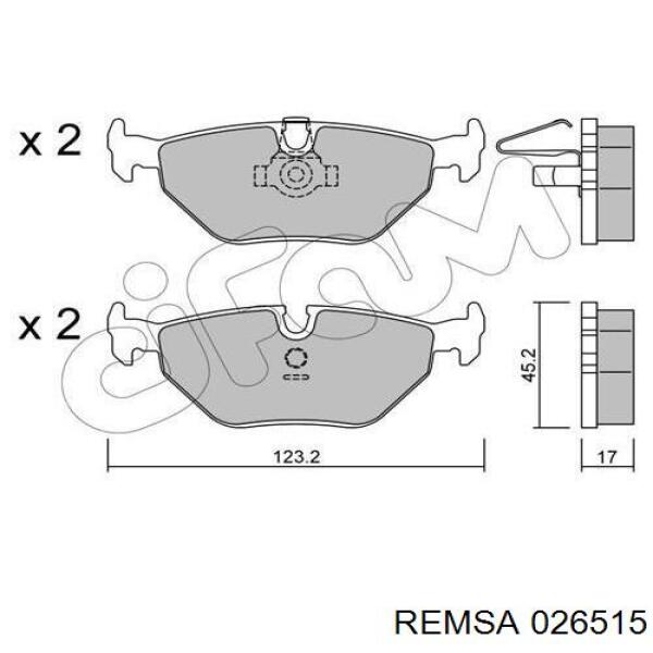 Купить 026515 Remsa Колодки тормозные задние, дисковые