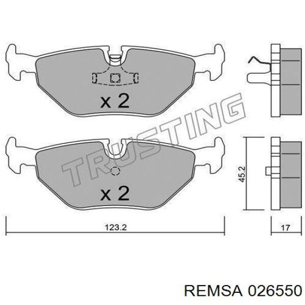 Задние дисковые колодки Remsa 026550