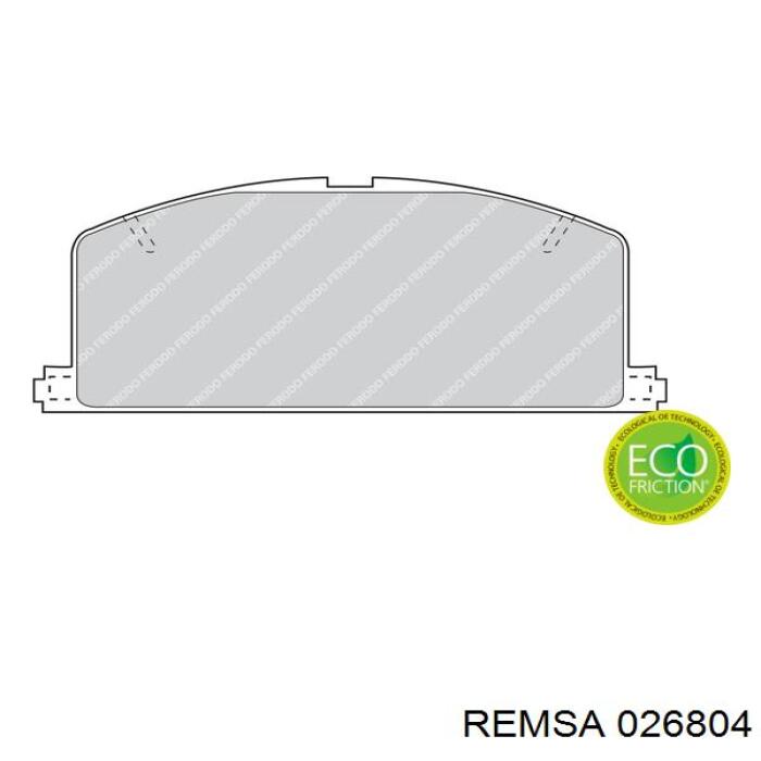 Передние тормозные колодки 026804 Remsa