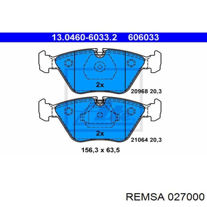 Тормозные колодки Remsa 027000