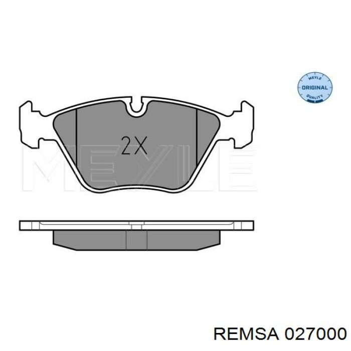 Передние тормозные колодки 027000 Remsa