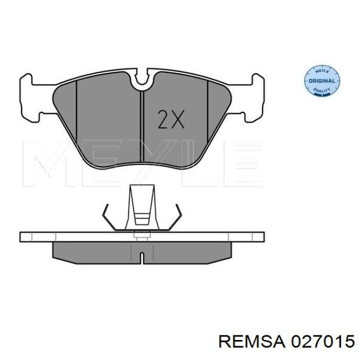 Передние тормозные колодки 027015 Remsa