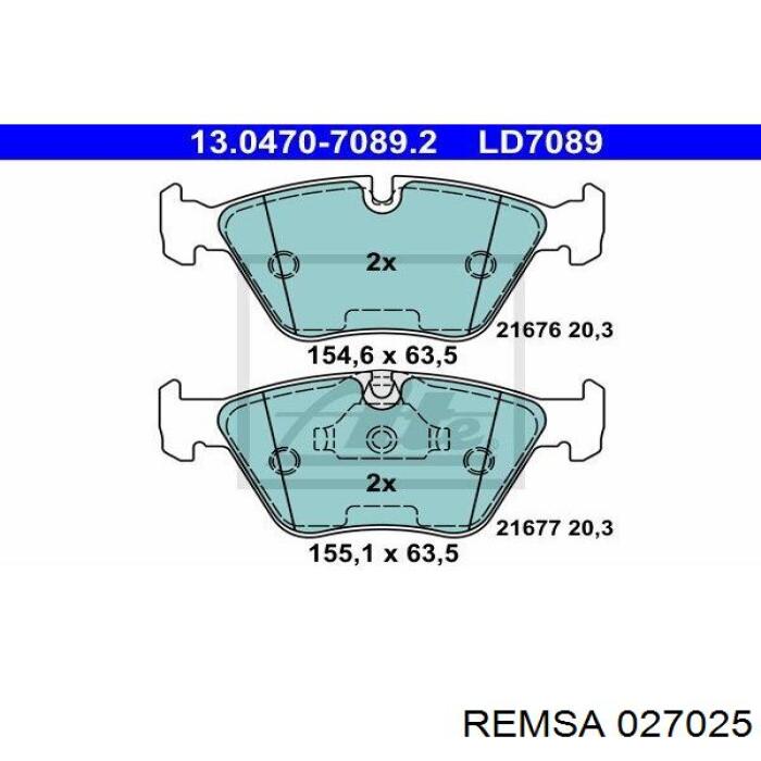 Тормозные колодки Remsa 027025