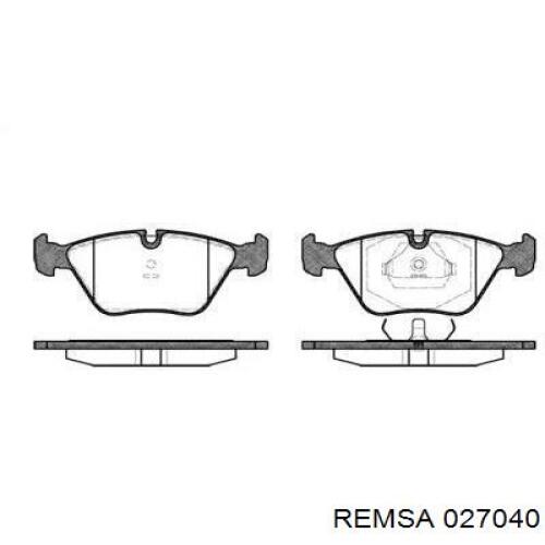 Передние тормозные колодки 027040 Remsa