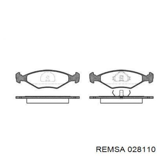 Передние тормозные колодки 028110 Remsa