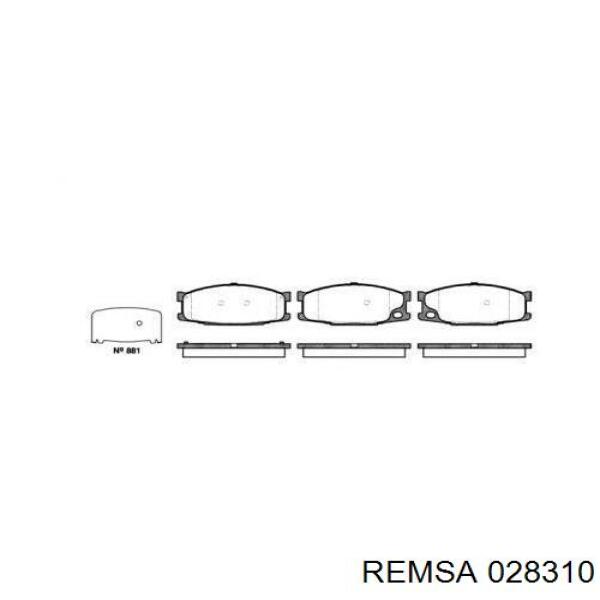 Передние тормозные колодки 028310 Remsa