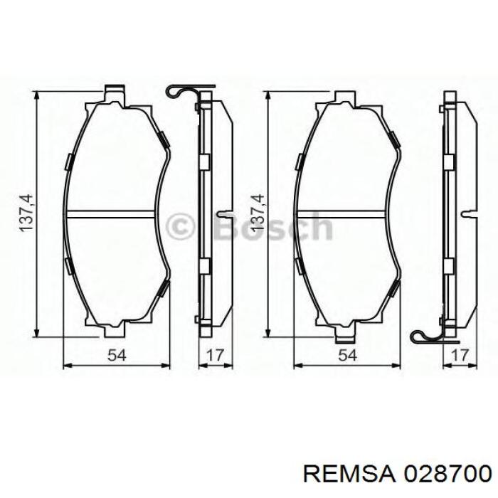 Купить 028700 Remsa Колодки тормозные