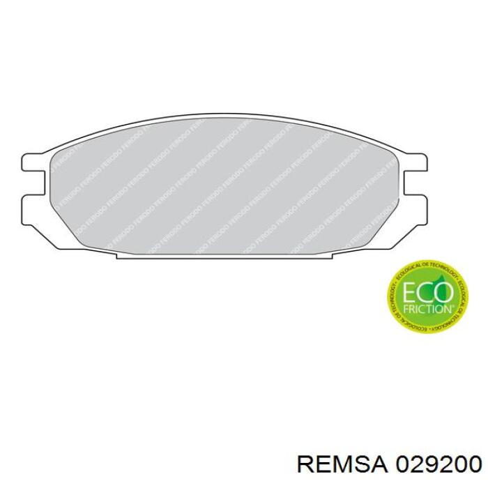 Купить 029200 Remsa Колодки тормозные задние, дисковые