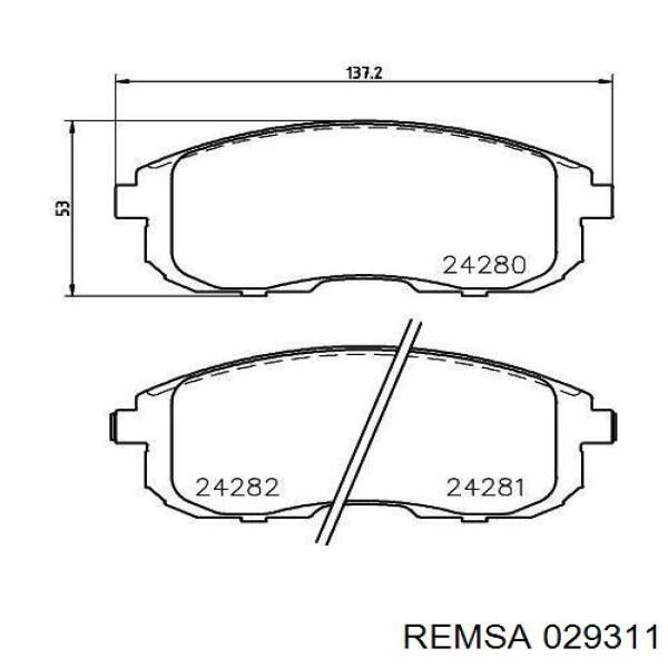 Купить 029311 Remsa Колодки тормозные