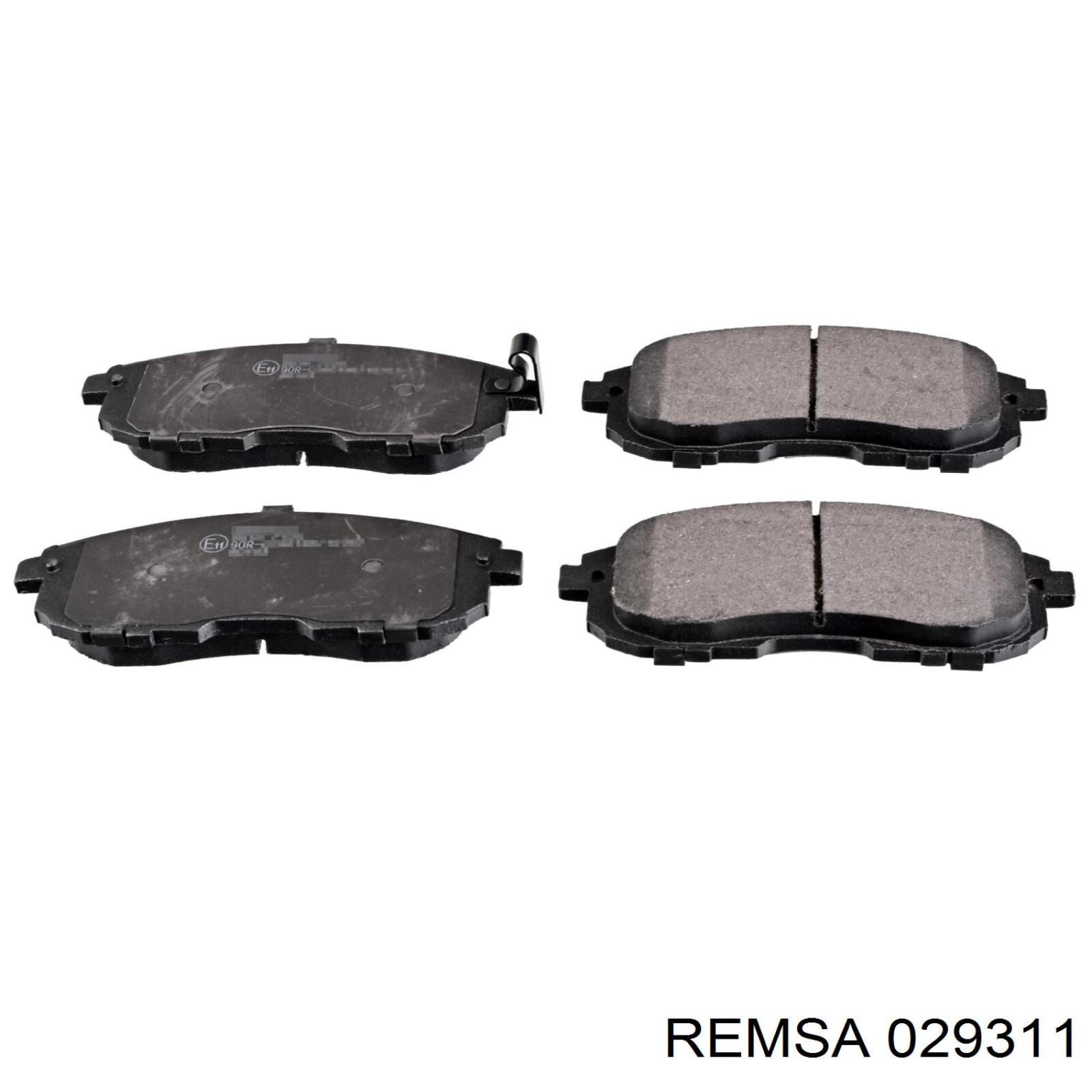 0293.11 Remsa колодки тормозные передние дисковые