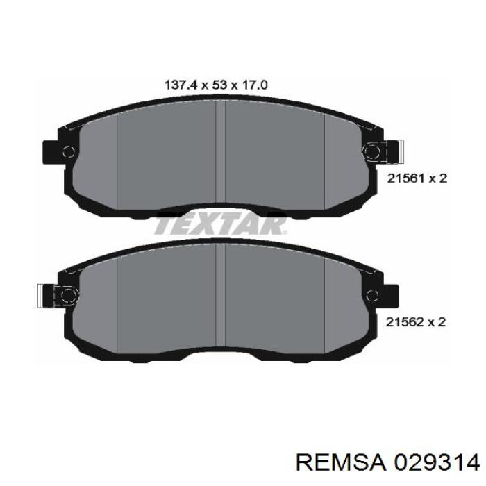 Колодки Remsa 029314 цена, от 29.57 USD