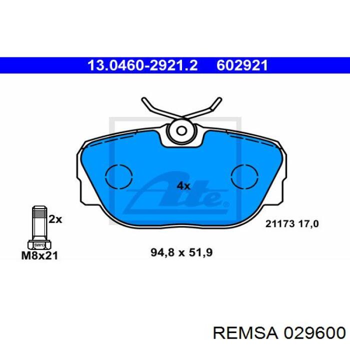 Колодки Remsa 029600 цена, от 18.72 USD