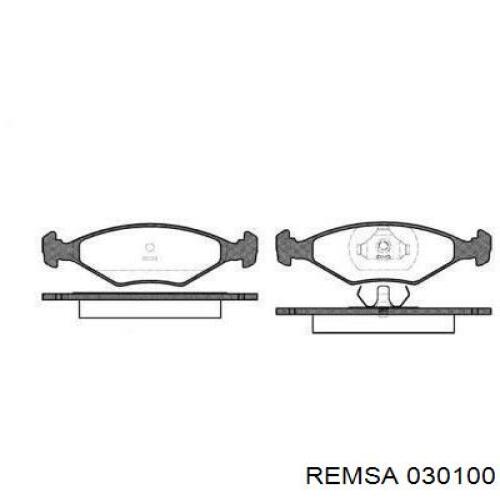 Передние тормозные колодки 030100 Remsa