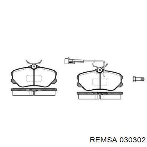 030302 Remsa колодки тормозные передние дисковые