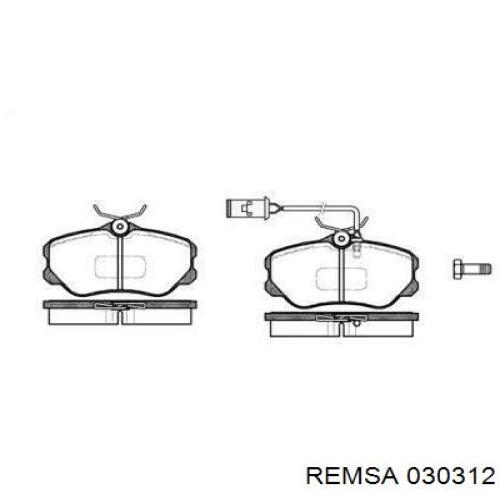 Передние тормозные колодки 030312 Remsa