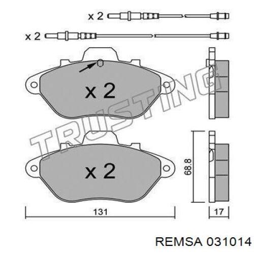 Купить 031014 Remsa Колодки тормозные