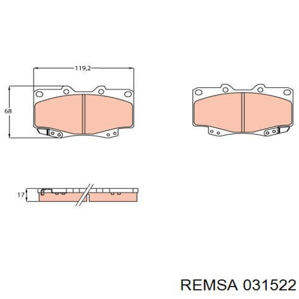 Купить 031522 Remsa Колодки тормозные