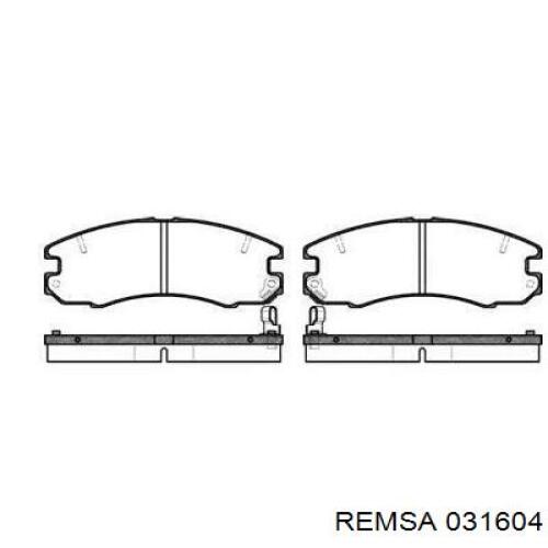 Передние тормозные колодки 031604 Remsa