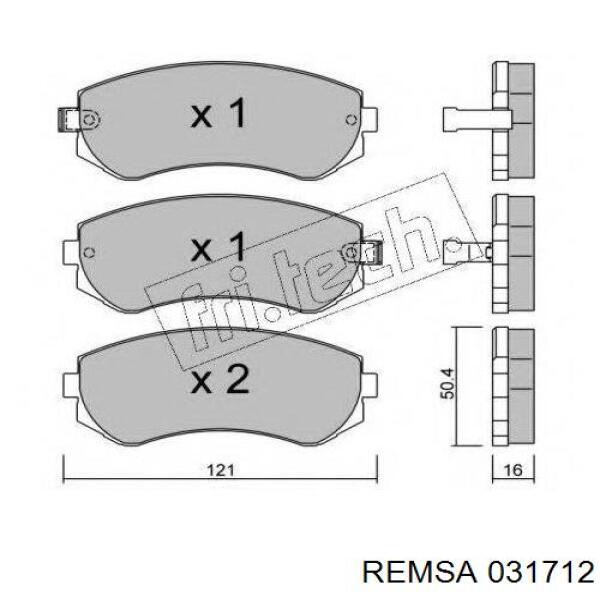 Передние тормозные колодки 031712 Remsa
