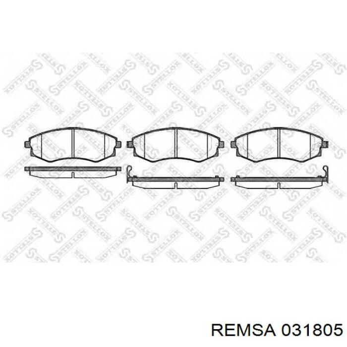 Передние тормозные колодки 031805 Remsa
