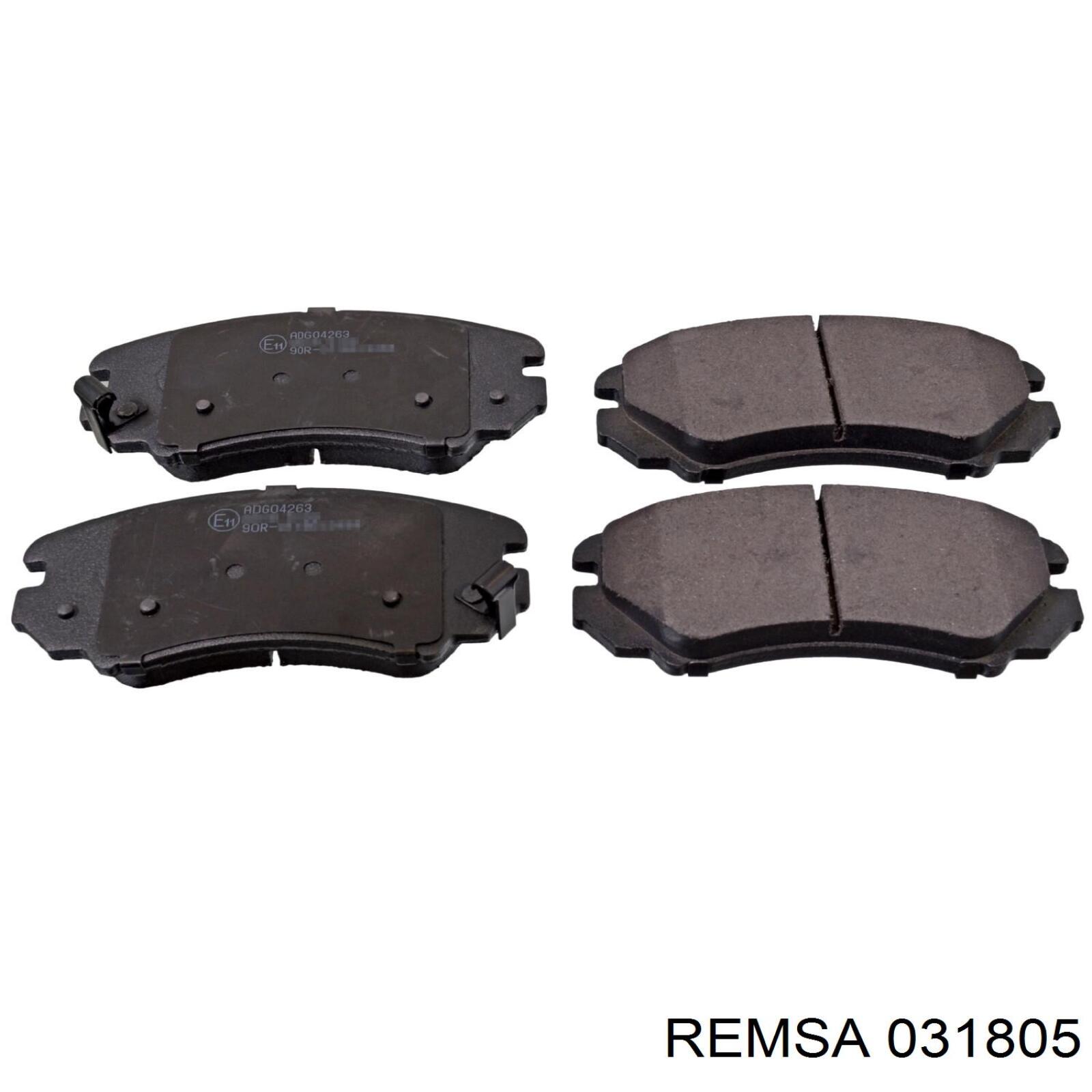 Передние тормозные колодки 031805 Remsa