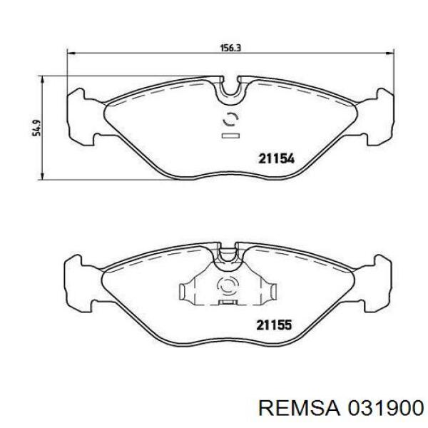 Купить 031900 Remsa Колодки тормозные