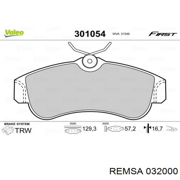 Купить 032000 Remsa Колодки тормозные