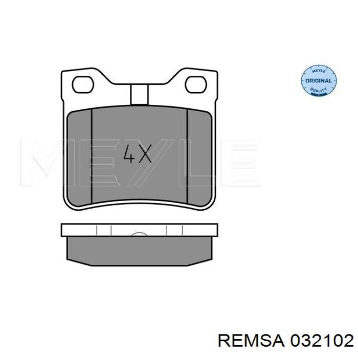 Купить 032102 Remsa Колодки тормозные задние, дисковые